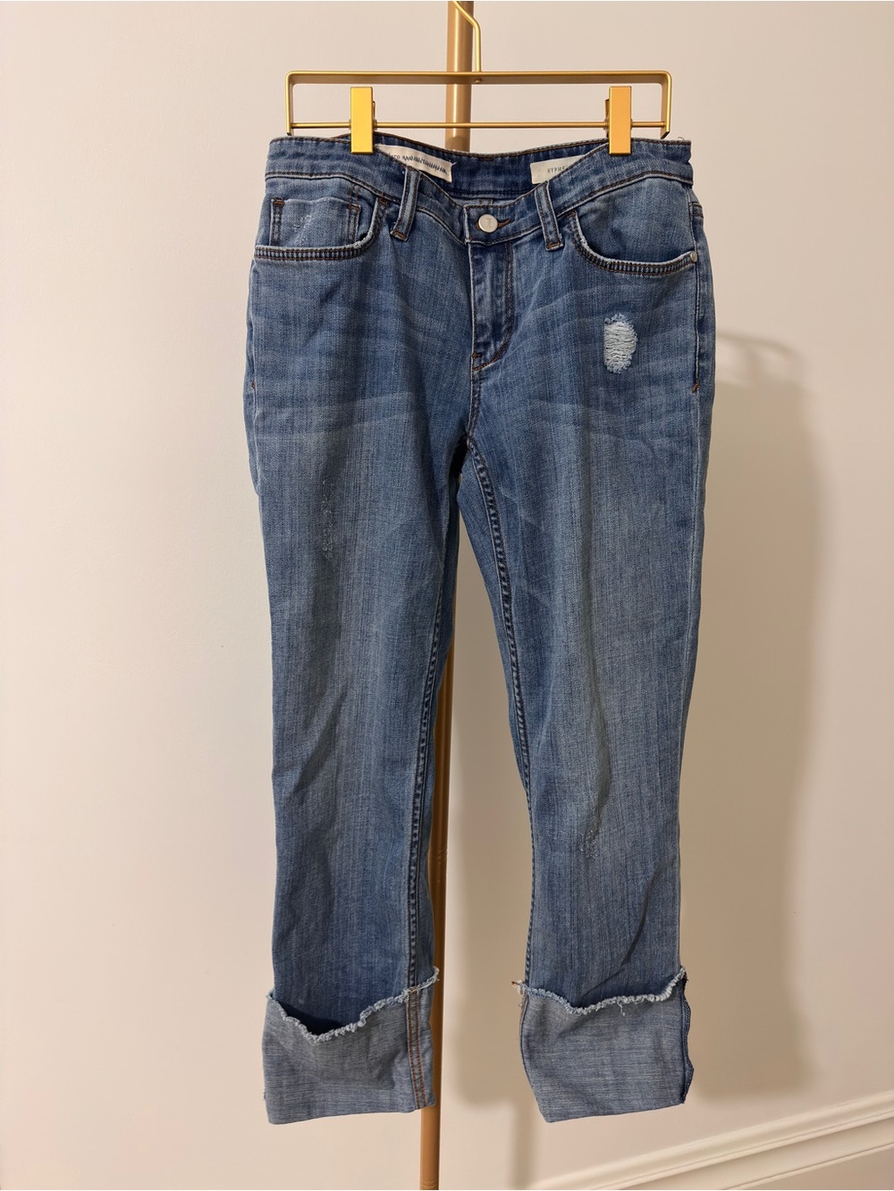 Pilcro and the Letterpress Hyphen Distressed Cuffed Ankle Jeans 26